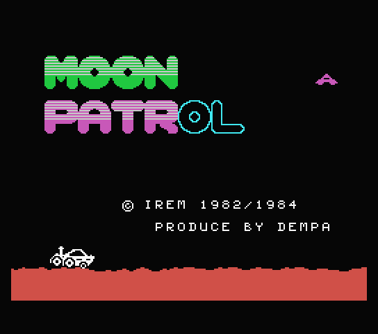 Moon Patrol title screen for MSX